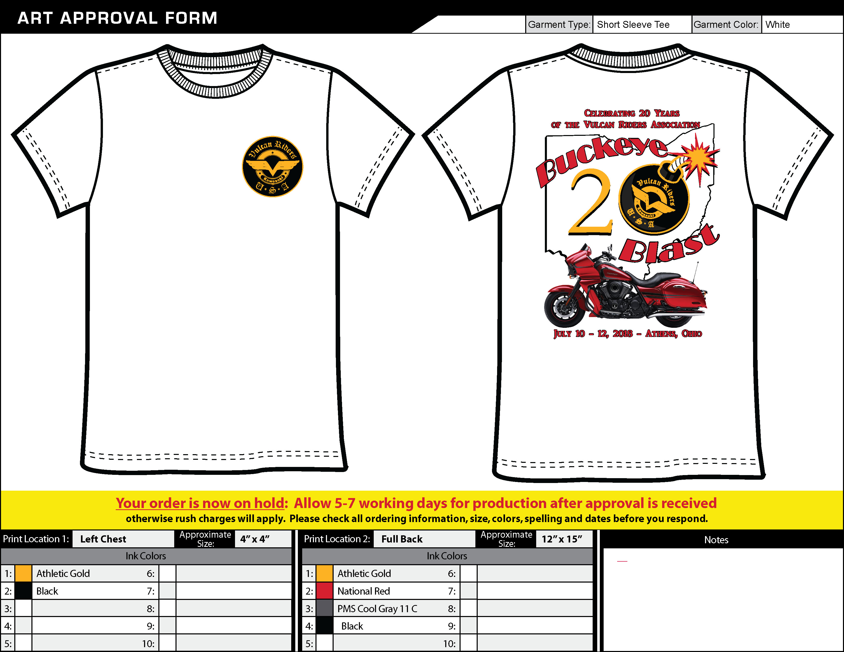 2018 Buckeye Blast Rally Shirts
